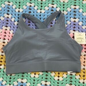 New nwt fabletics grey no bounce high impact Women's Sports Bra storm cloud M
